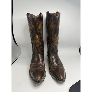 ACME Cowboy BOOTS Thunderbird Leather Mens 9.5 B 1974 VTG 70s Western Rockabily